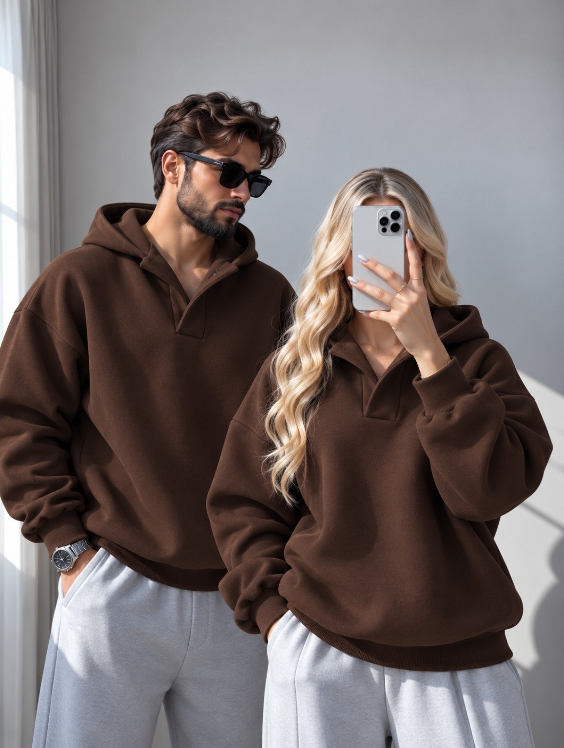 هودی زنانه و مردانه یقه بلیطی دورس داخل کرک کد 60804